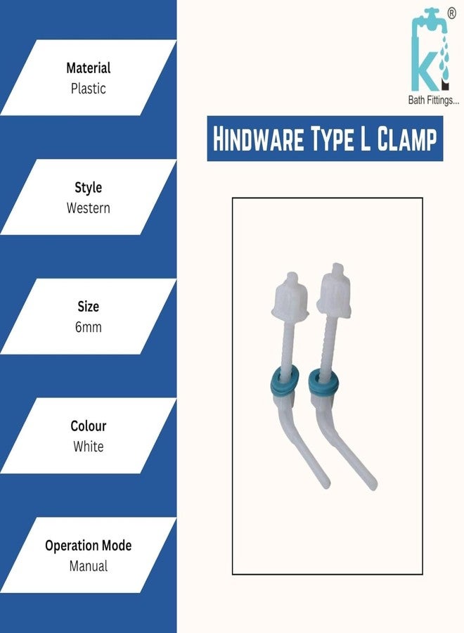 KI BATH FITTINGS مفصلات ومشبك غطاء مقعد المرحاض من نوع L من مادة PVC من شركة KI Bath Fittings | قطعة غيار لغطاء مقعد المرحاض الغربي (أبيض) - Image 3